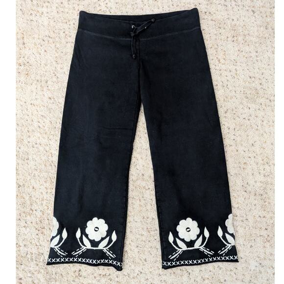 lucky brand knitwear vintage y2k embroidered cropped sweatpants - Picture 2 of 16